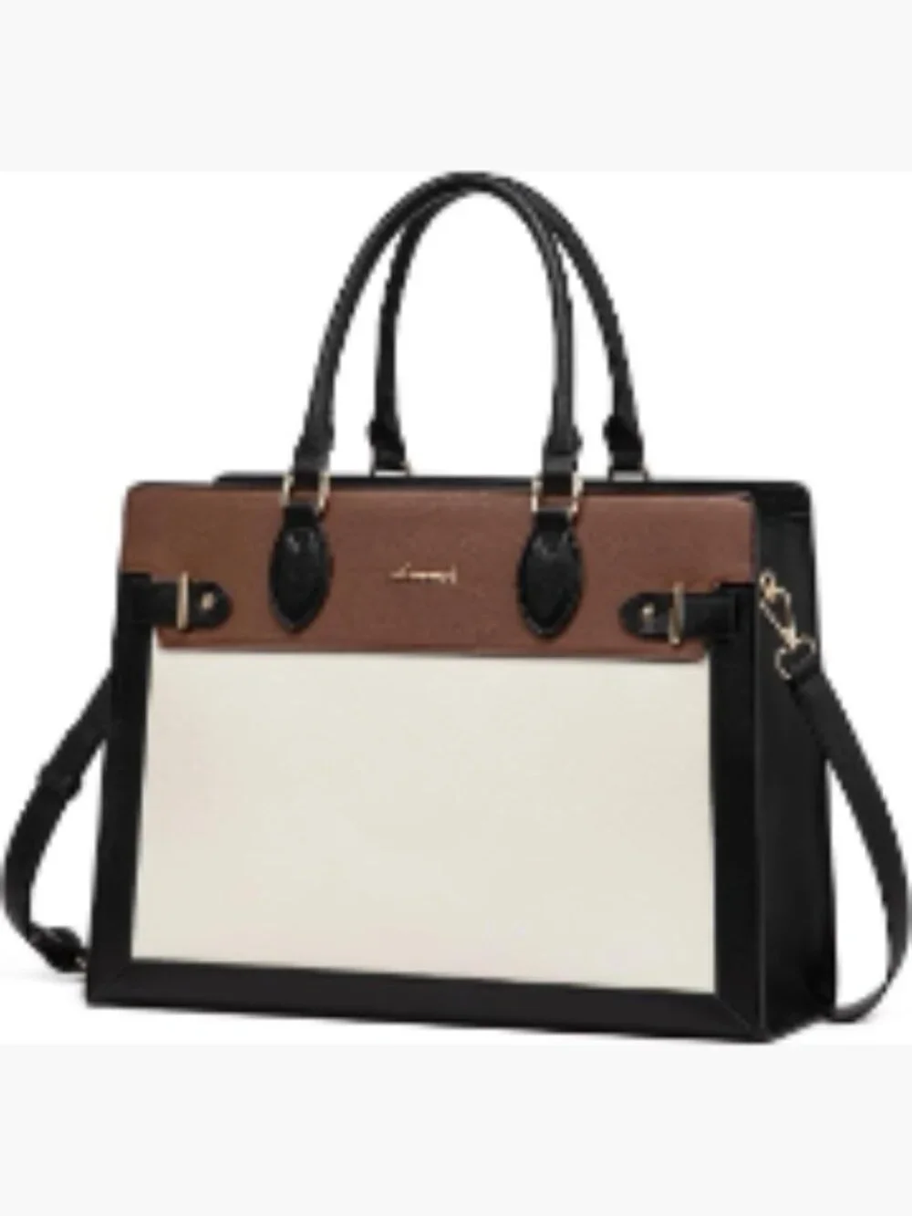 Waterproof PU Leather Laptop Tote Bag for Women 15.6 Inch Work Business